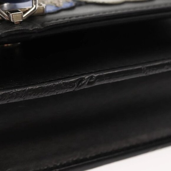 SAINT LAURENT Kate Tassel Chain Shoulder Bag Leather Black Silver Auth bs30026 - Picture 13 of 16